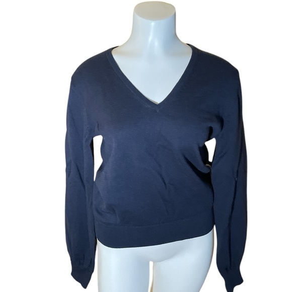 Banana Republic navy Forever V-neck sweater sz XS - Picture 1 of 5
